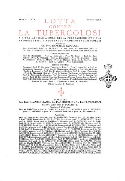 Lotta contro la tubercolosi rivista mensile