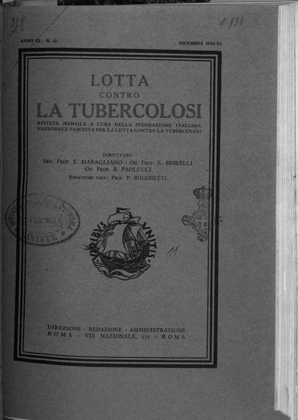 Lotta contro la tubercolosi rivista mensile