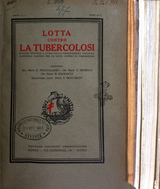 Lotta contro la tubercolosi rivista mensile