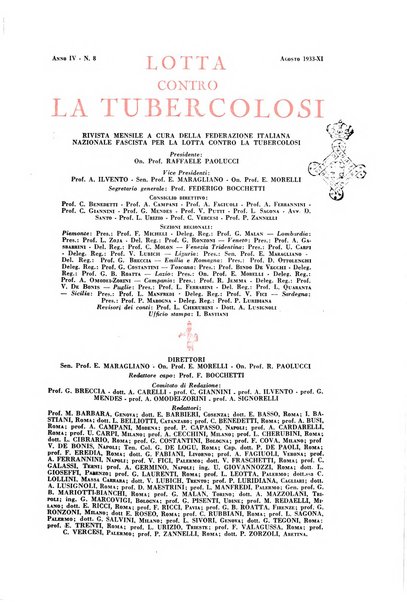 Lotta contro la tubercolosi rivista mensile