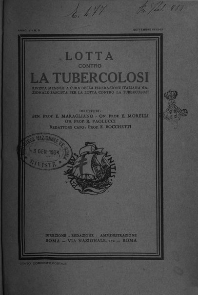 Lotta contro la tubercolosi rivista mensile