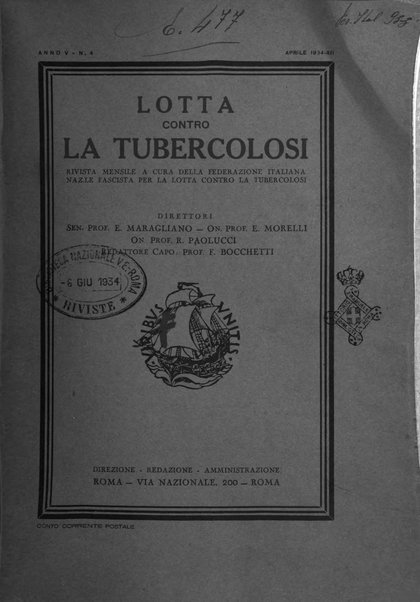 Lotta contro la tubercolosi rivista mensile