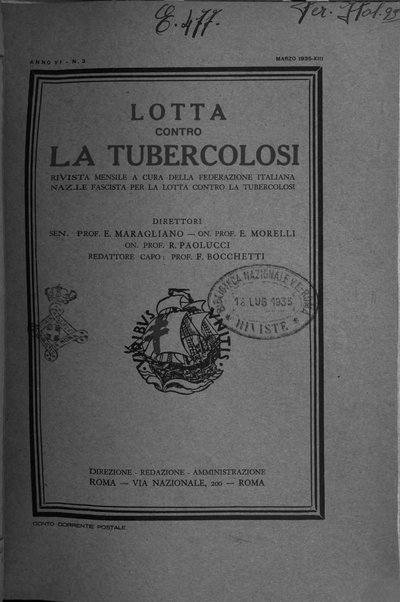 Lotta contro la tubercolosi rivista mensile