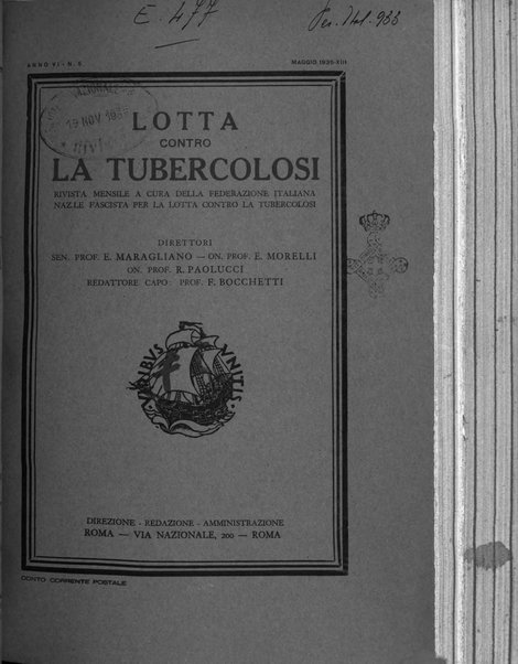 Lotta contro la tubercolosi rivista mensile