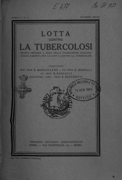 Lotta contro la tubercolosi rivista mensile