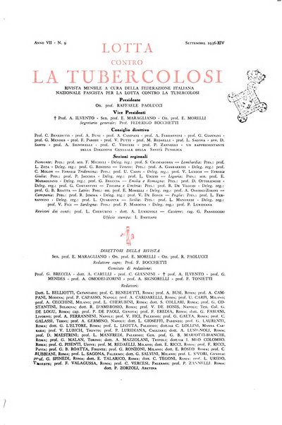 Lotta contro la tubercolosi rivista mensile