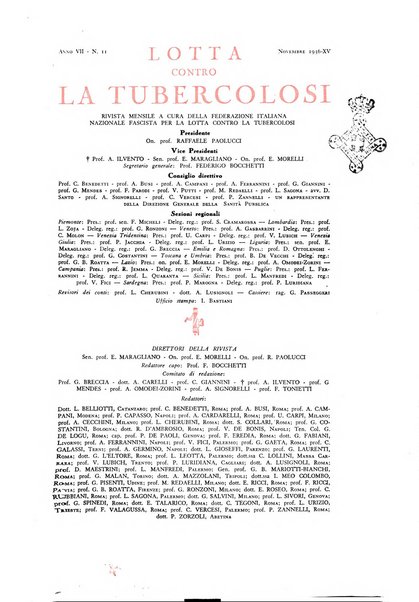 Lotta contro la tubercolosi rivista mensile