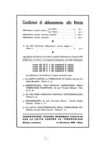 Lotta contro la tubercolosi rivista mensile