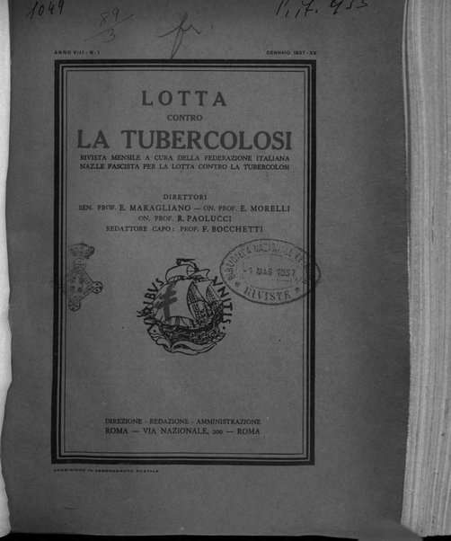 Lotta contro la tubercolosi rivista mensile