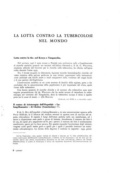 Lotta contro la tubercolosi rivista mensile