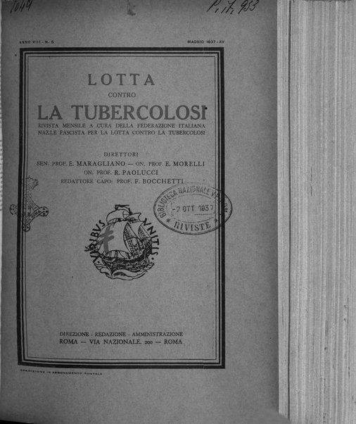 Lotta contro la tubercolosi rivista mensile