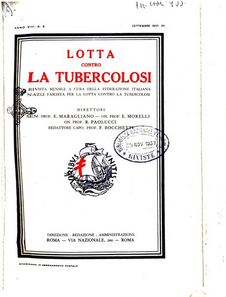 Lotta contro la tubercolosi rivista mensile