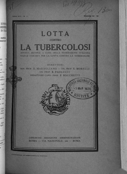 Lotta contro la tubercolosi rivista mensile