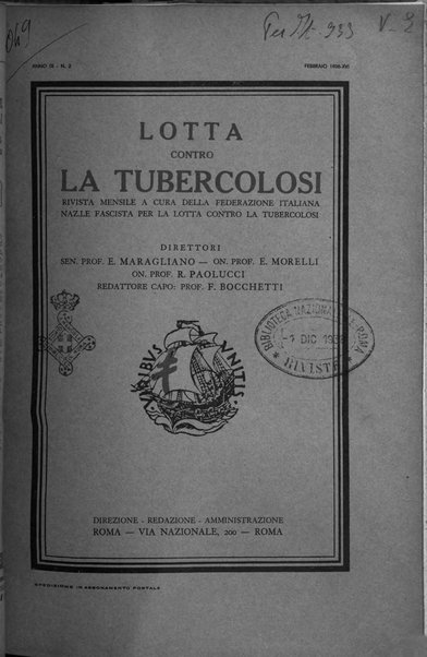 Lotta contro la tubercolosi rivista mensile