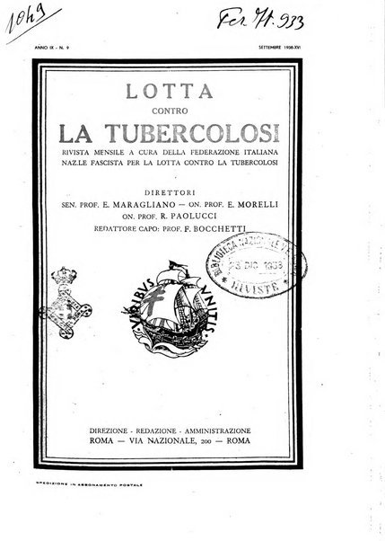 Lotta contro la tubercolosi rivista mensile