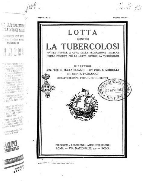 Lotta contro la tubercolosi rivista mensile