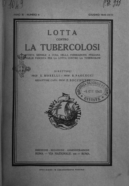 Lotta contro la tubercolosi rivista mensile