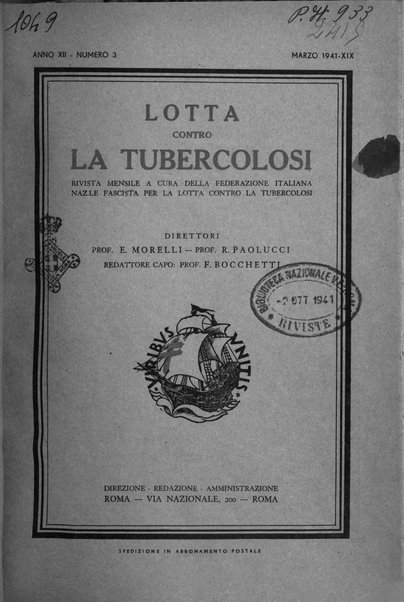 Lotta contro la tubercolosi rivista mensile