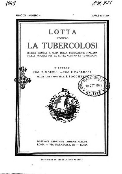 Lotta contro la tubercolosi rivista mensile