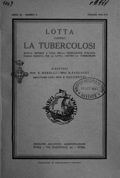 Lotta contro la tubercolosi rivista mensile