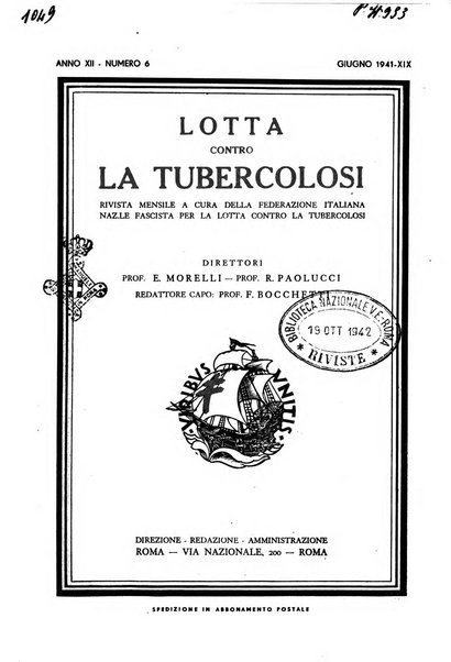 Lotta contro la tubercolosi rivista mensile