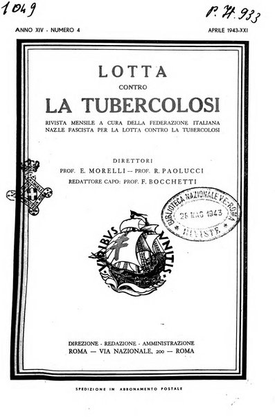 Lotta contro la tubercolosi rivista mensile