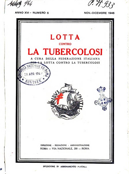 Lotta contro la tubercolosi rivista mensile