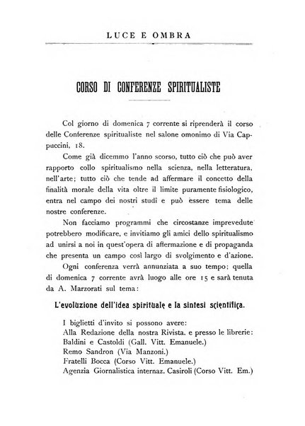 Luce e ombra rivista mensile illustrata di scienze spiritualistiche