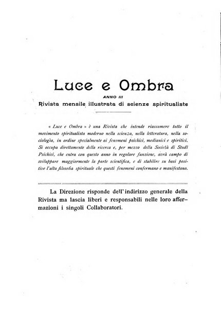 Luce e ombra rivista mensile illustrata di scienze spiritualistiche