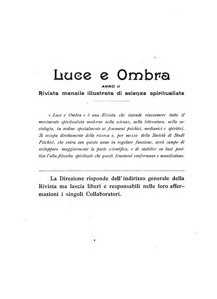 Luce e ombra rivista mensile illustrata di scienze spiritualistiche