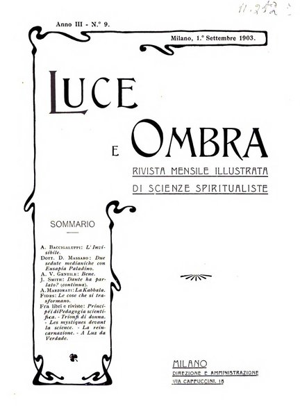 Luce e ombra rivista mensile illustrata di scienze spiritualistiche