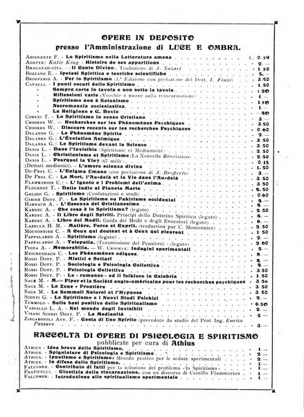 Luce e ombra rivista mensile illustrata di scienze spiritualistiche