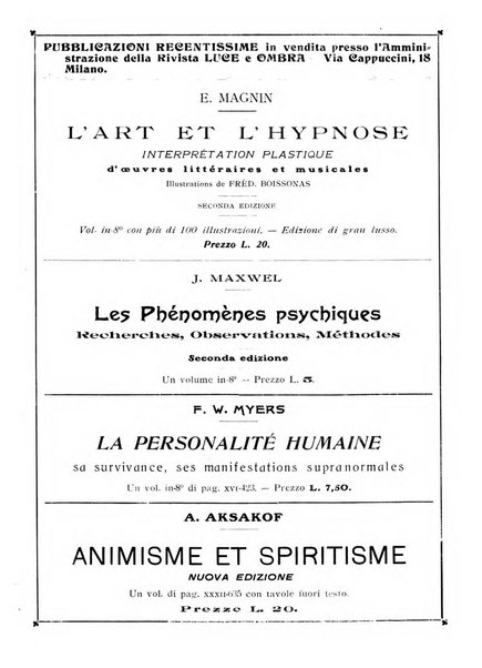 Luce e ombra rivista mensile illustrata di scienze spiritualistiche