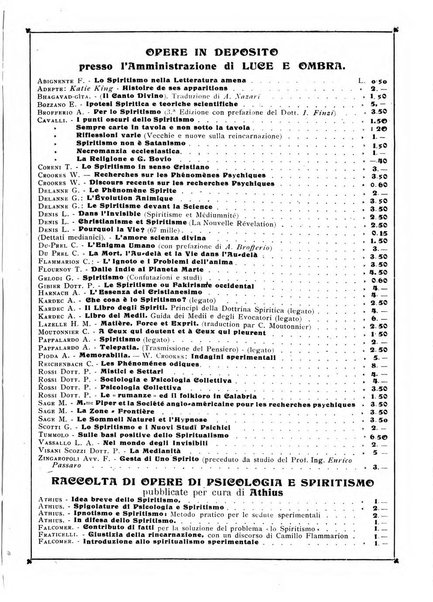 Luce e ombra rivista mensile illustrata di scienze spiritualistiche