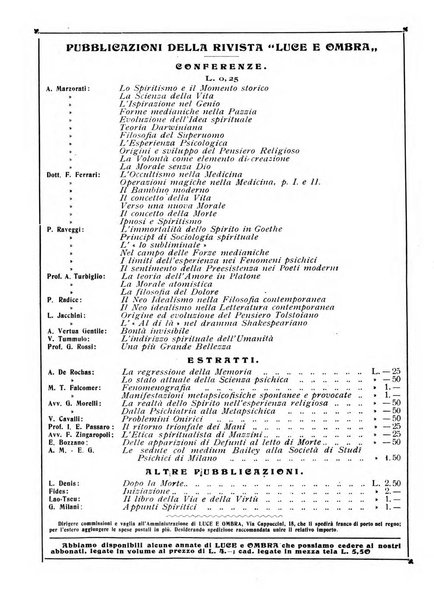 Luce e ombra rivista mensile illustrata di scienze spiritualistiche