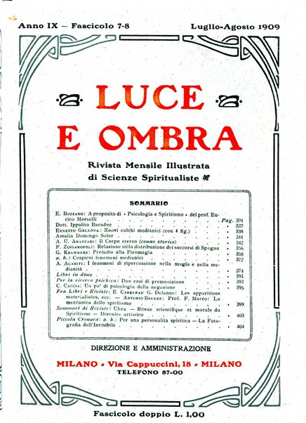 Luce e ombra rivista mensile illustrata di scienze spiritualistiche