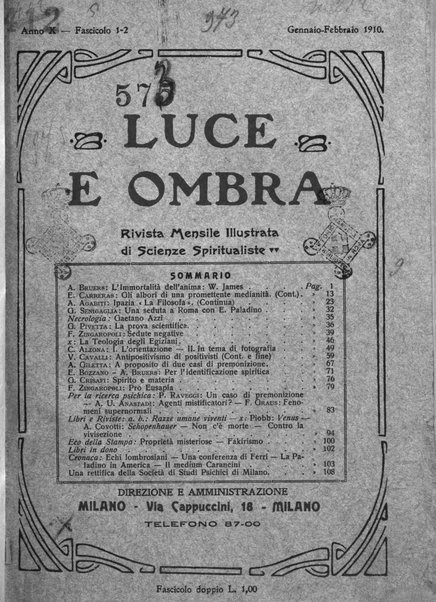 Luce e ombra rivista mensile illustrata di scienze spiritualistiche