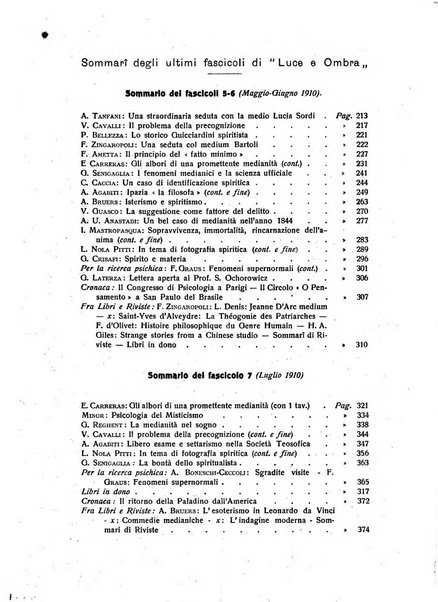 Luce e ombra rivista mensile illustrata di scienze spiritualistiche