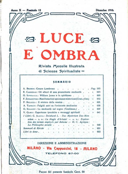 Luce e ombra rivista mensile illustrata di scienze spiritualistiche