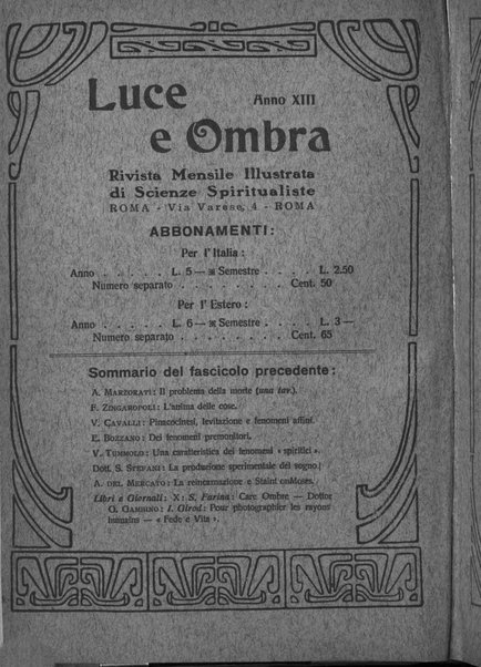 Luce e ombra rivista mensile illustrata di scienze spiritualistiche