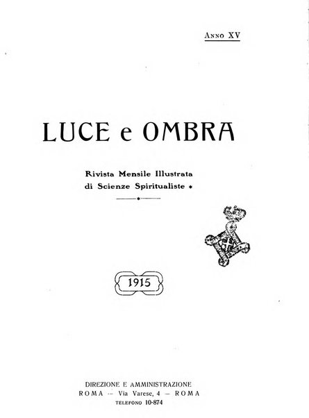 Luce e ombra rivista mensile illustrata di scienze spiritualistiche