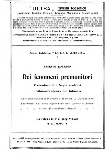 Luce e ombra rivista mensile illustrata di scienze spiritualistiche