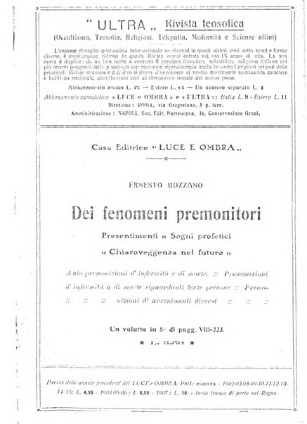 Luce e ombra rivista mensile illustrata di scienze spiritualistiche