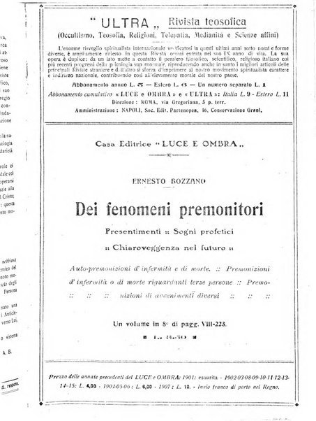 Luce e ombra rivista mensile illustrata di scienze spiritualistiche