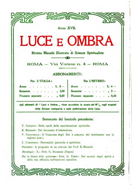 Luce e ombra rivista mensile illustrata di scienze spiritualistiche