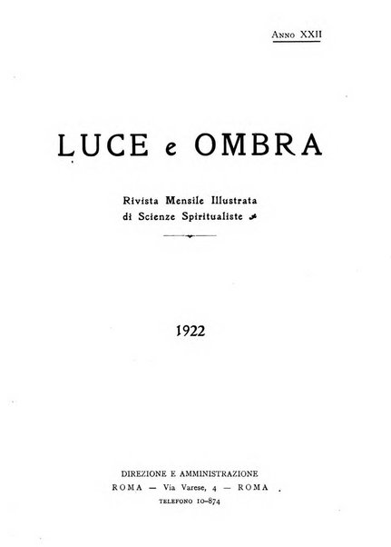 Luce e ombra rivista mensile illustrata di scienze spiritualistiche