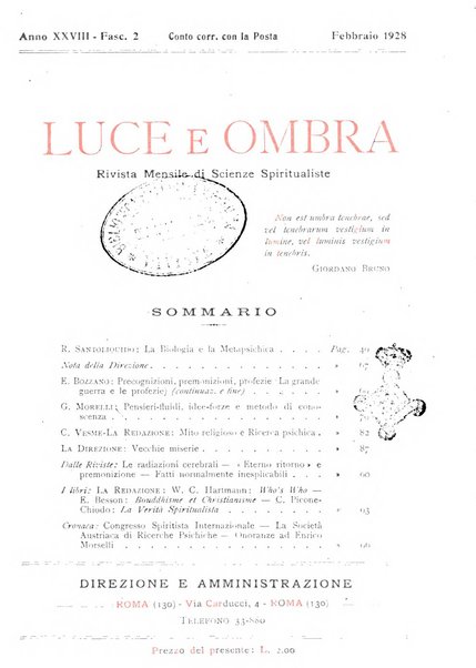 Luce e ombra rivista mensile illustrata di scienze spiritualistiche