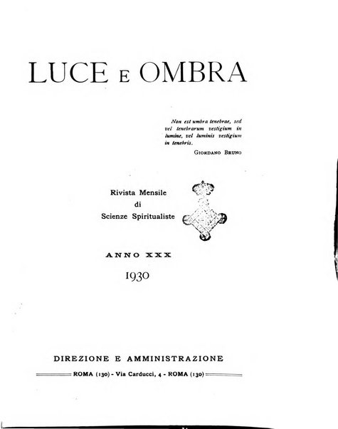 Luce e ombra rivista mensile illustrata di scienze spiritualistiche