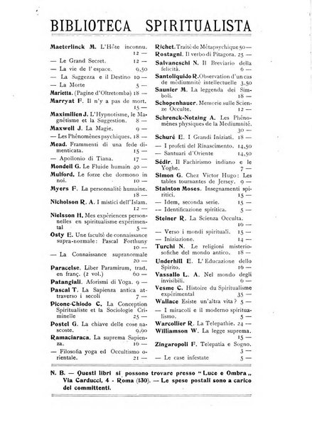 Luce e ombra rivista mensile illustrata di scienze spiritualistiche