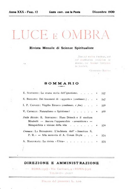 Luce e ombra rivista mensile illustrata di scienze spiritualistiche